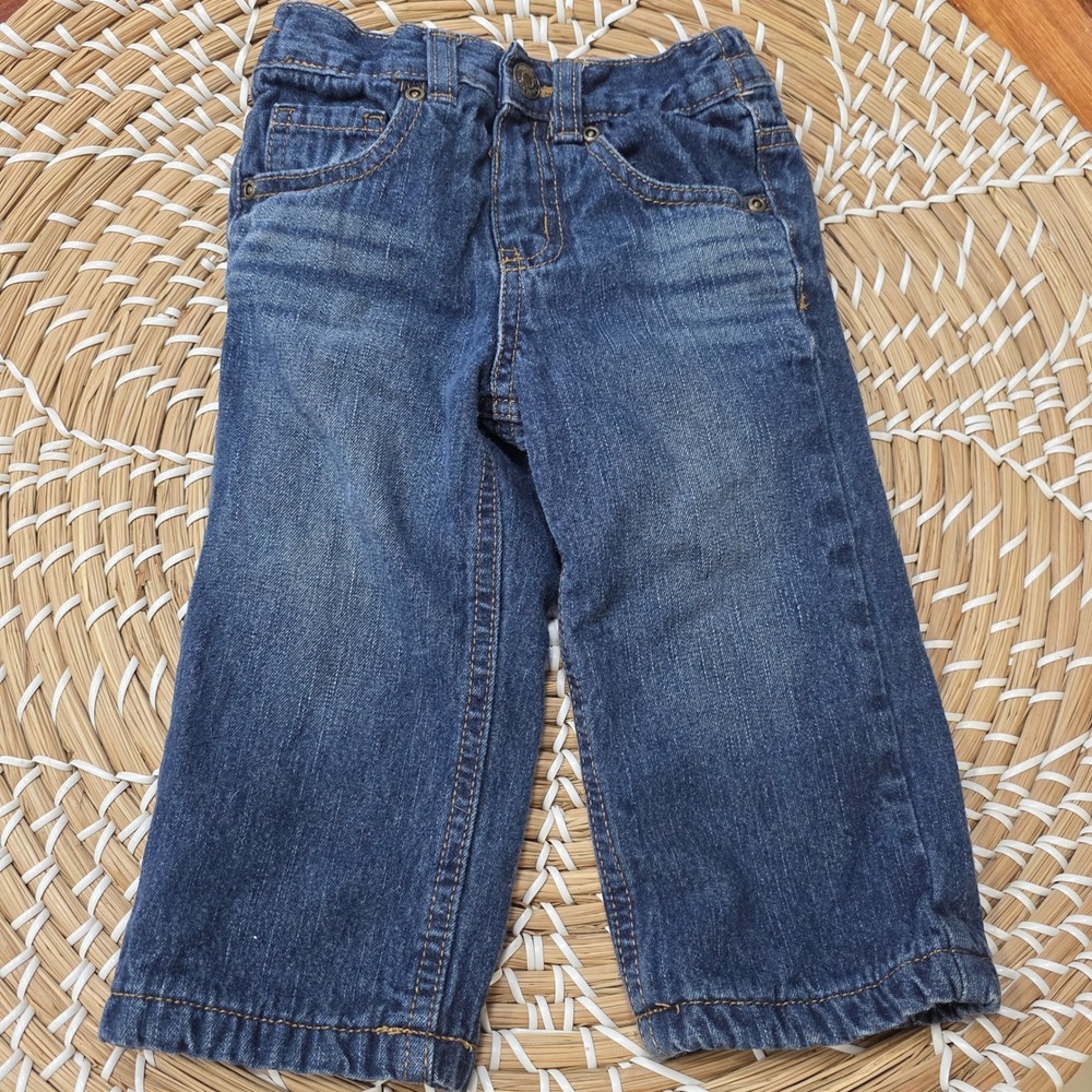 Healthtex Kids Fleece Lined‎ Denim Jeans Dark Stone Wash 18m